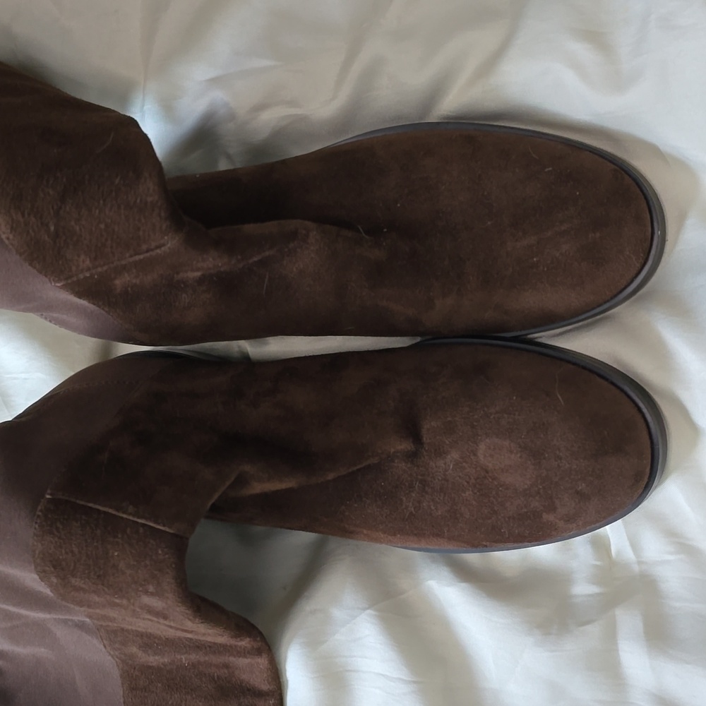 Stuart Weiztman Brown Suede Knee-High Boots - Picture 4 of 9